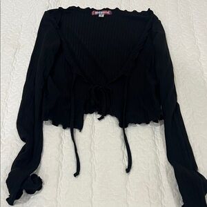 Urban Outfitters Black Tie-Front Top